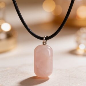 Splendida collana girocollo con quarzo rosa
