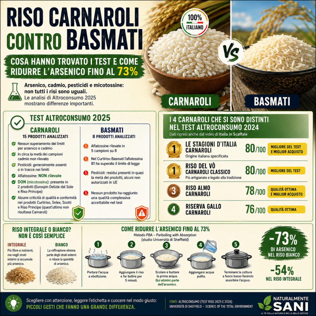 Riso Carnaroli contro Basmati: cosa hanno trovato i test